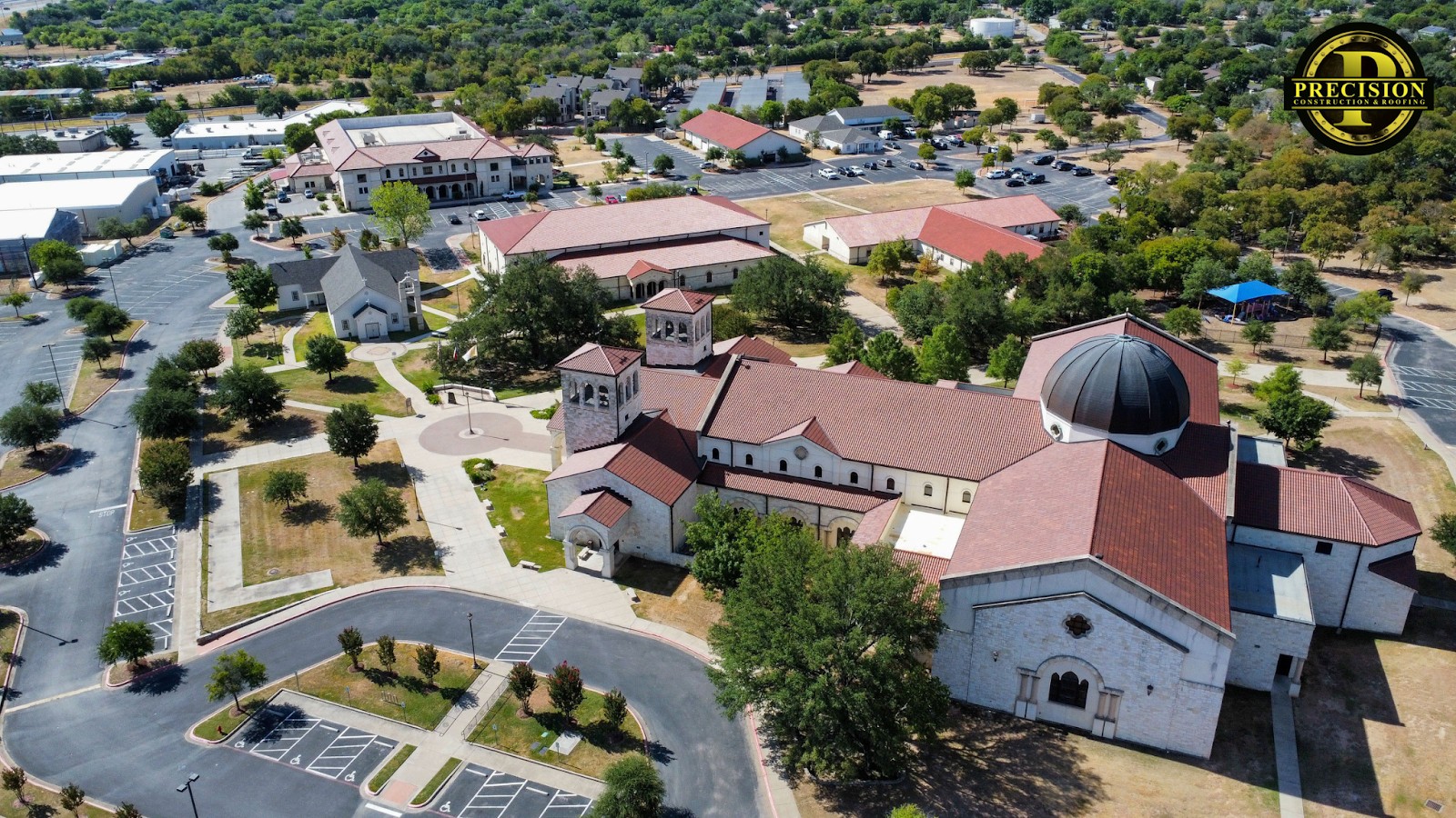 A modern church building exterior representing the future of church technology